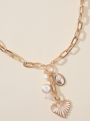 Statement Heart Cluster Charm Necklace - ARULA