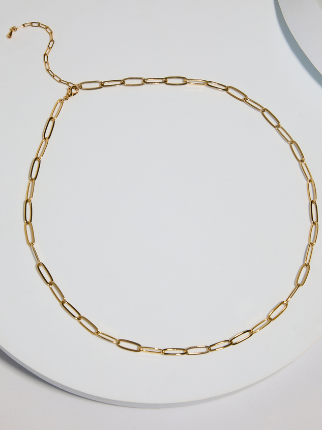 18K Gold Dipped Paperclip Chain Choker Necklace - ARULA