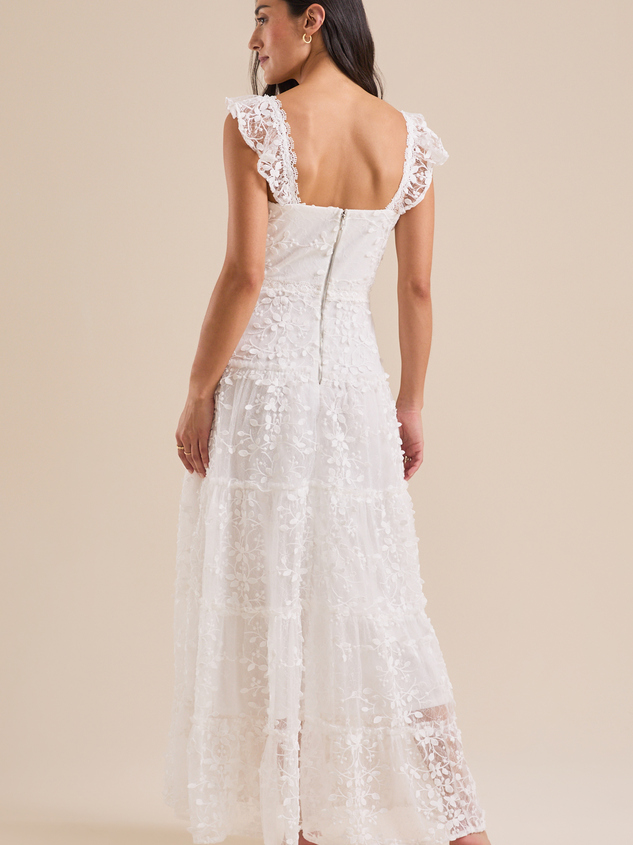 Kallie Lace Tiered Maxi Dress Detail 5 - ARULA