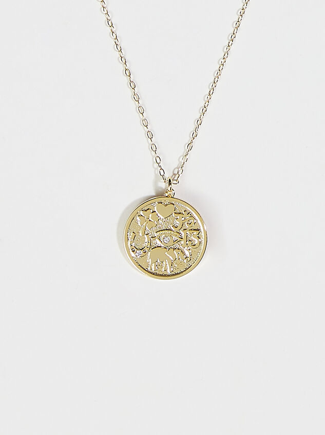 18k Gold Coin Necklace Detail 2 - ARULA