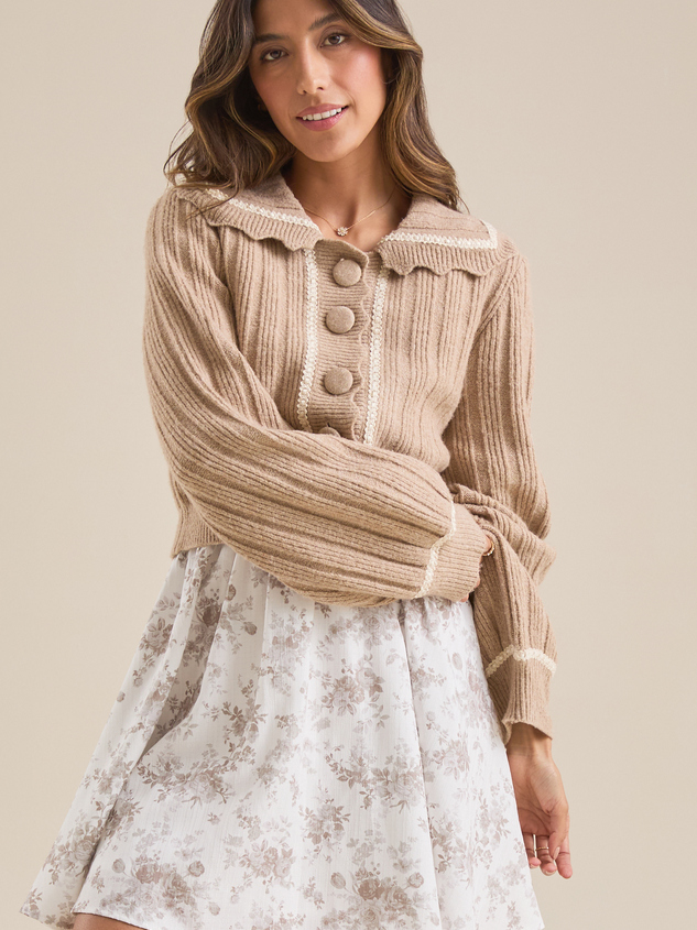 Emery Flutter Sleeve Mini Dress Detail 3 - ARULA
