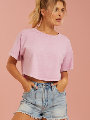 Madelyn Crew Cropped Tee - ARULA