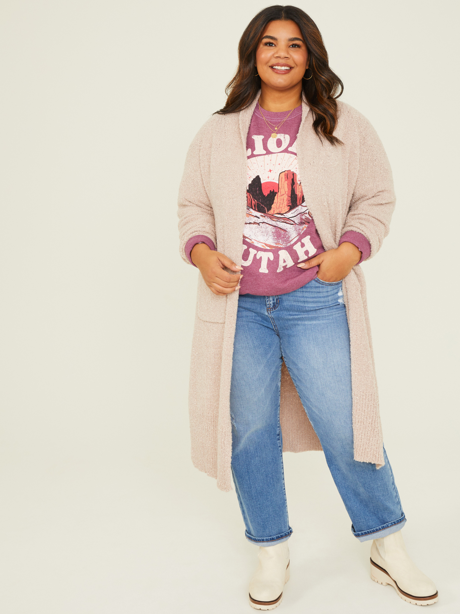 Plus size shop oatmeal cardigan