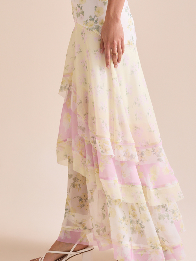Bellani Tiered Midi Skirt Detail 4 - ARULA