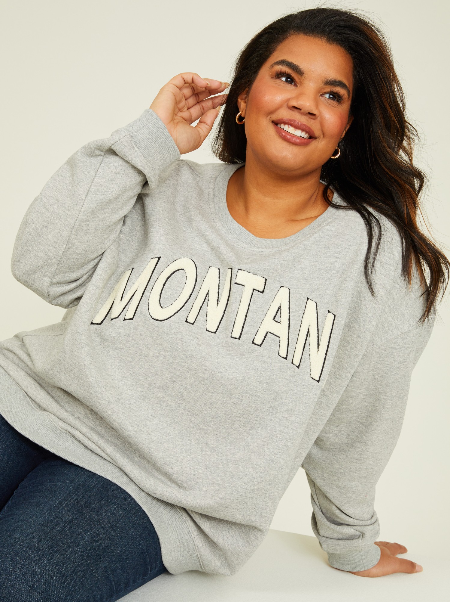 Montana Fuzzy Lettered Sweatshirt