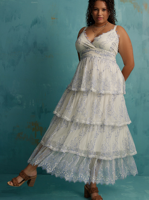 Lacy Tiered Maxi Dress - ARULA