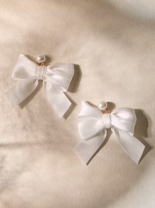 Ribbon Bow Dangle Earring - ARULA - 