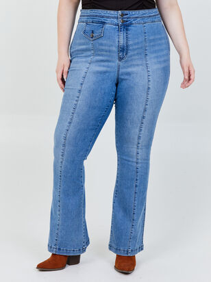 Blue Steel Flare Jeans - ARULA