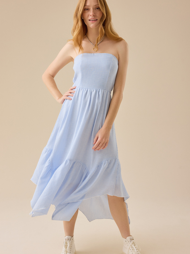 Alyssa Striped Midi Dress Detail 3 - ARULA