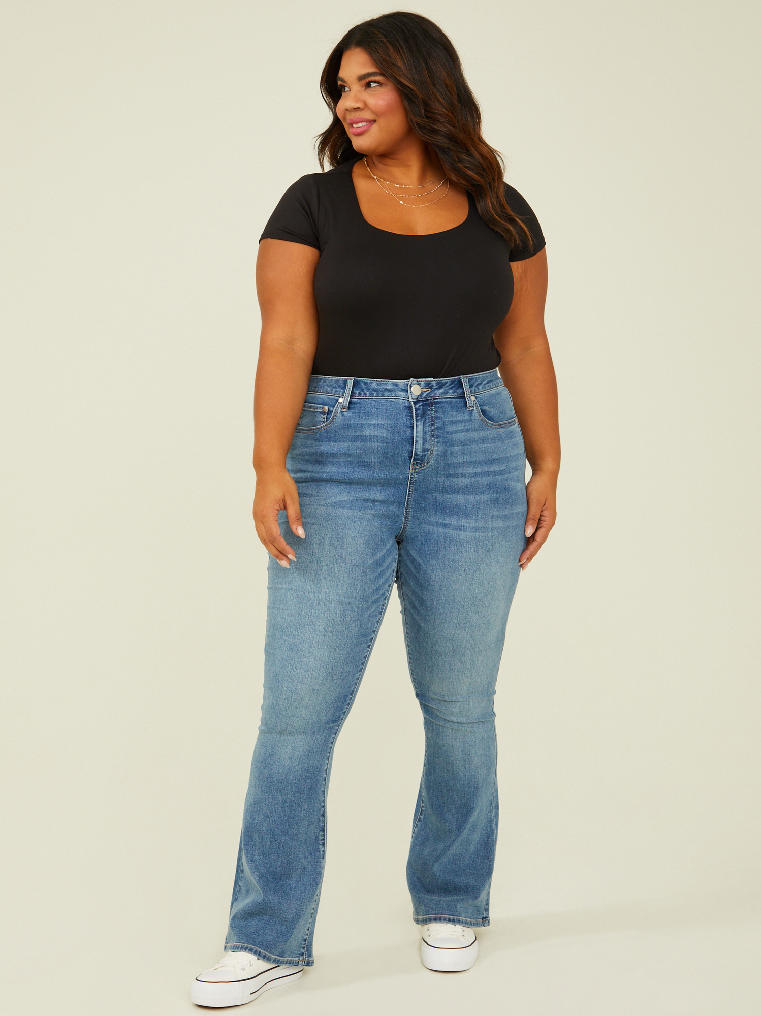 Kick flare jeans plus size sale