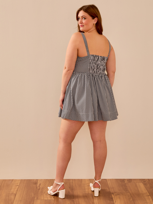 Remi Gingham Mini Dress Detail 5 - ARULA