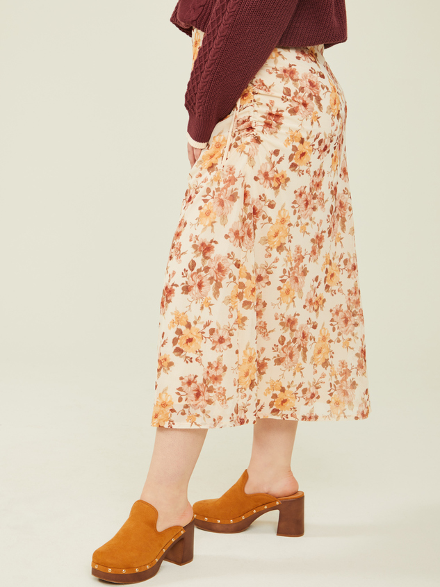 Kehlani Floral Midi Skirt Detail 5 - ARULA