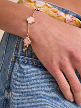 Clover Double Sided Pink Bracelet - ARULA - 