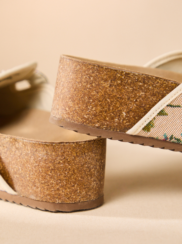 Lorenna Floral Tapestry Platform Clogs Detail 4 - ARULA