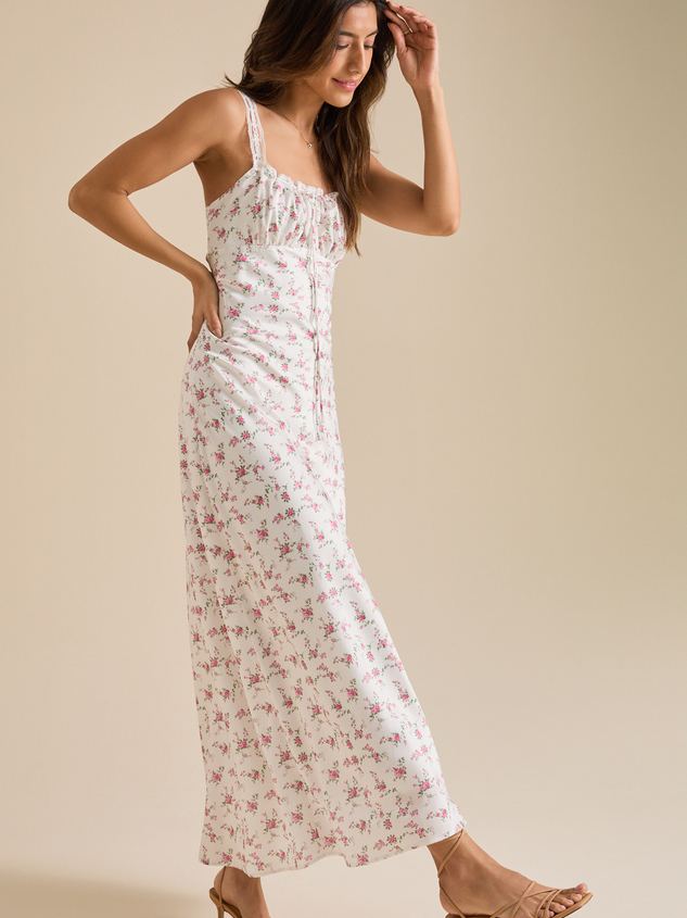 Kya Floral Midi Dress Detail 3 - ARULA