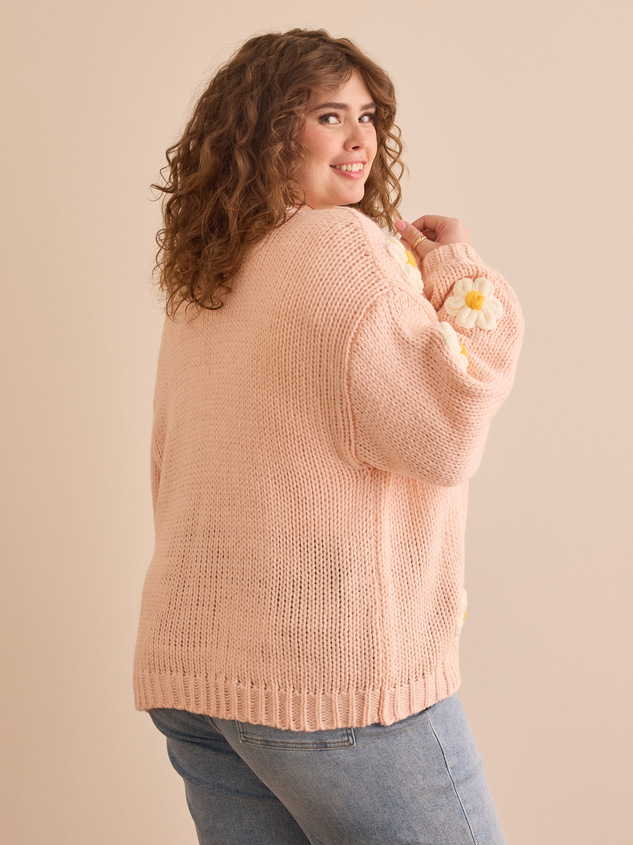 Clare Knit Flower Cardigan Detail 5 - ARULA
