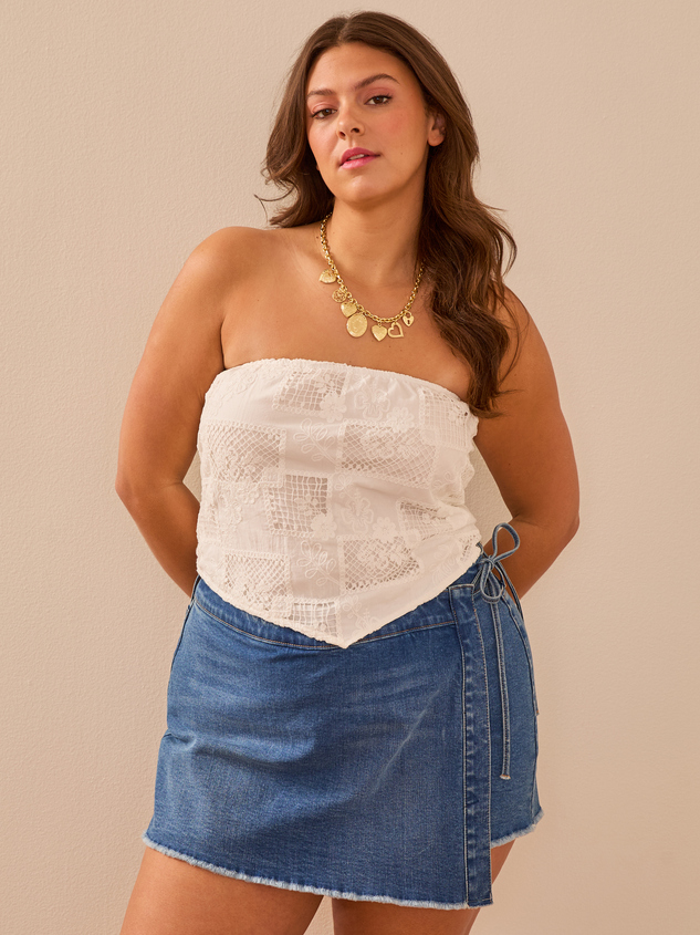 Astrid Embroidered Tube Top Detail 2 - ARULA