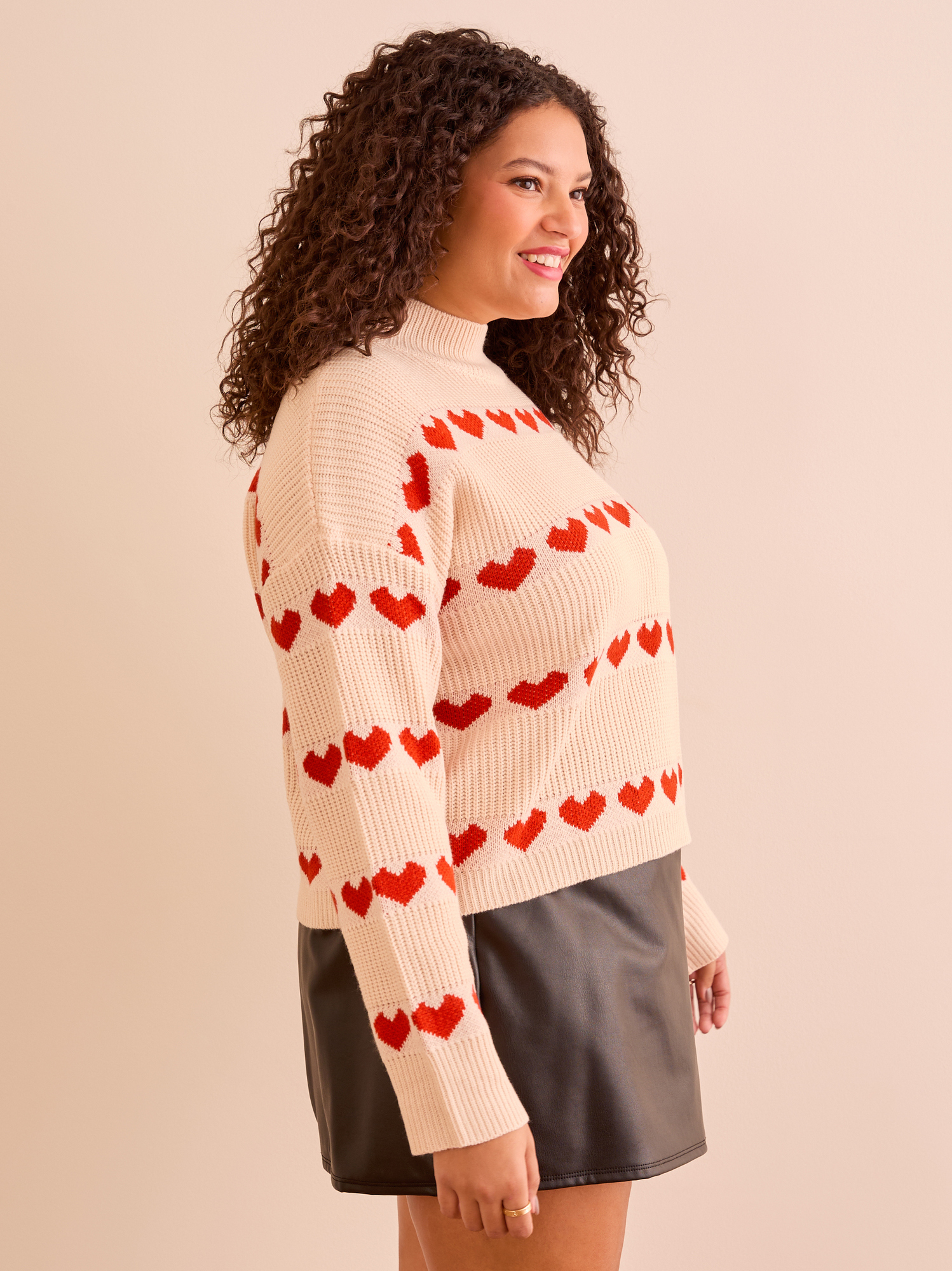 Corina Heart Sweater in Cream & Red | Arula Corina Heart Sweater in Cream & Red | Arula