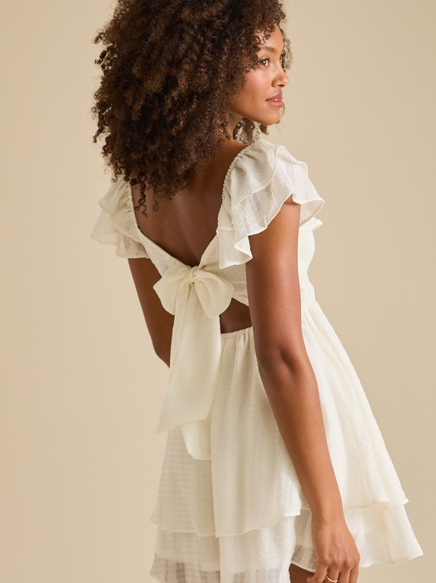 Ashley Flutter Sleeve Mini Dress Detail 2 - ARULA