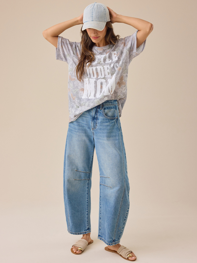 Little Dude's Mom Camo Graphic Tee Detail 3 - ARULA