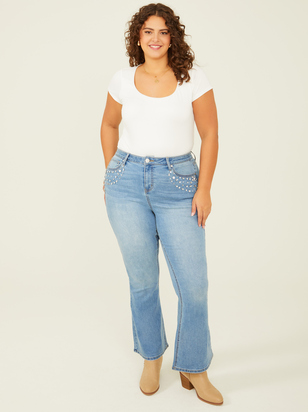 Piper Rhinestone Flare Jeans - ARULA