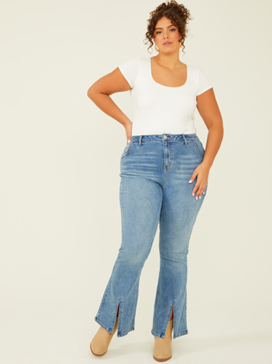 Raegan Slit Flare Jeans - ARULA