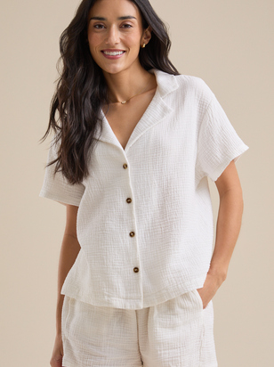 Esme Bubble Gauze Button Up - ARULA