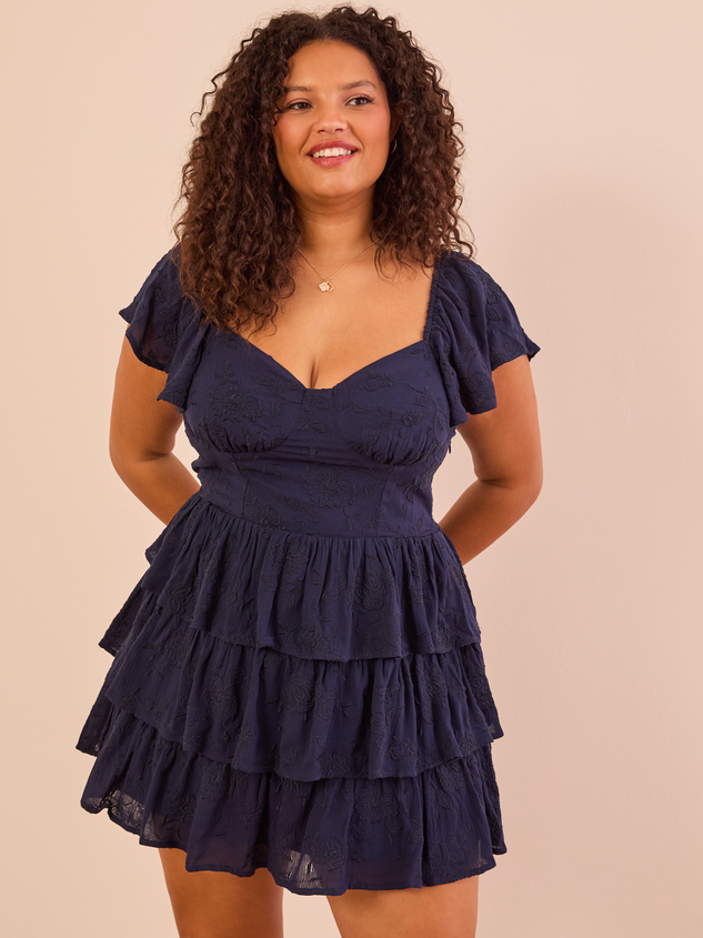 Blaire Tiered Mini Dress Detail 2 - ARULA