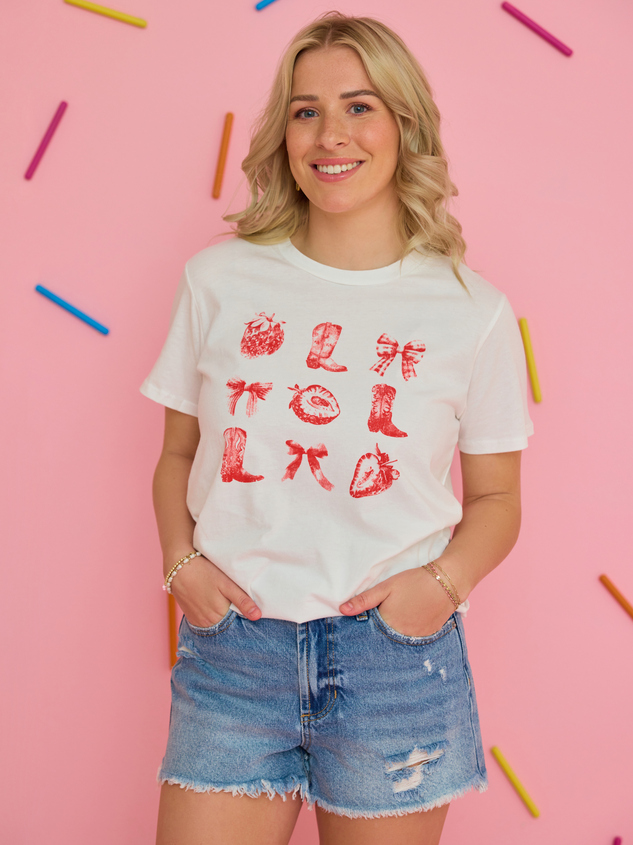 Mama Strawberry Boots Tee - ARULA