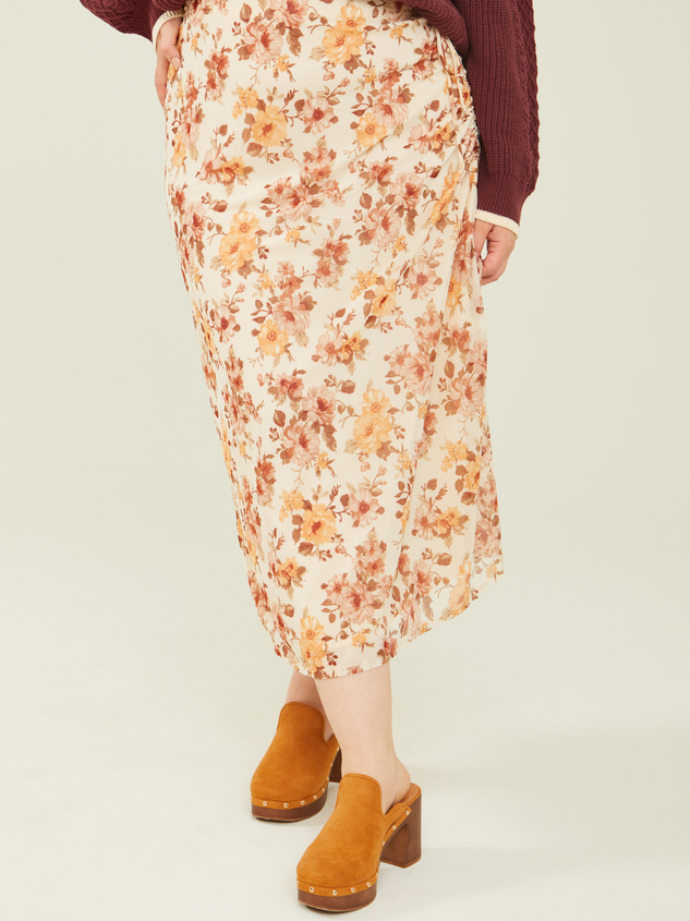 Kehlani Floral Midi Skirt Detail 4 - ARULA