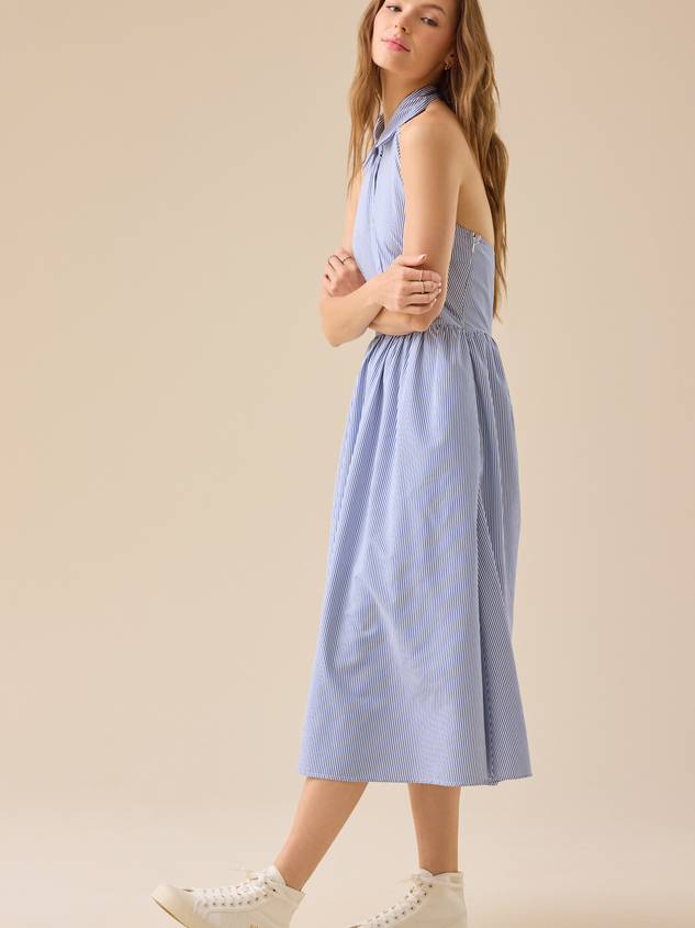 Lauren Striped Midi Dress Detail 3 - ARULA