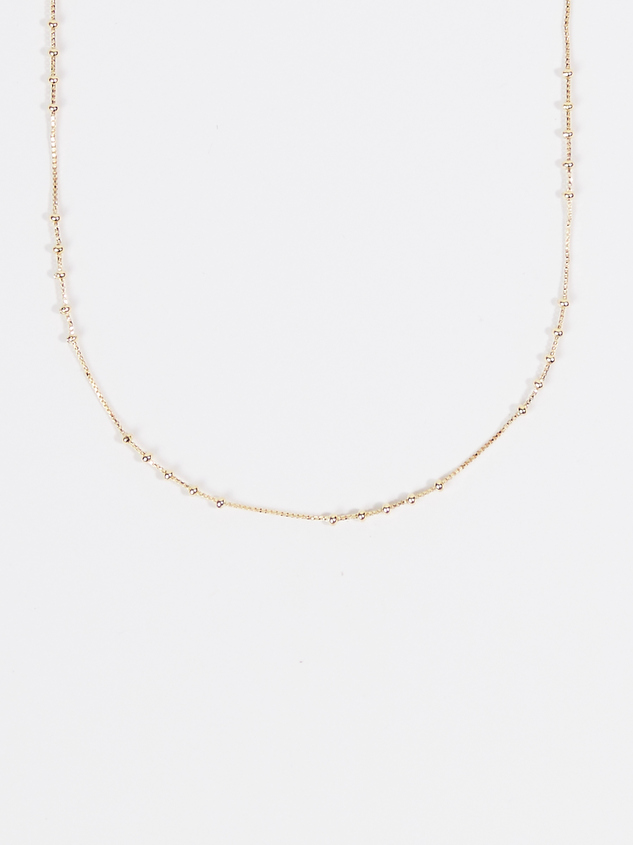 Dainty Ball Chain Necklace Detail 2 - ARULA