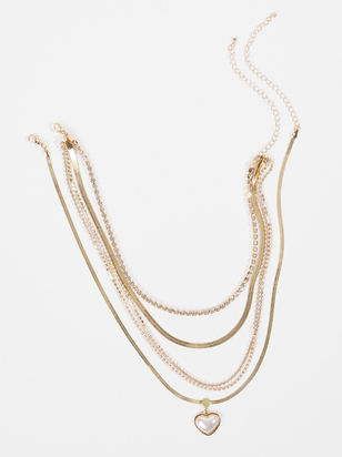 Layered Heart Pearl Necklace - ARULA