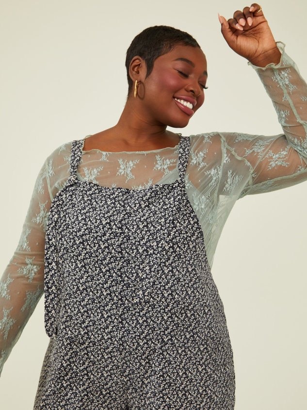 Serenity Floral Overalls Detail 2 - ARULA