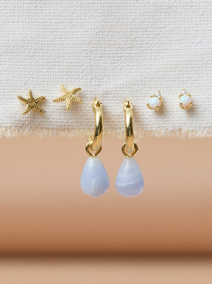 Blue Shore Starfish Earring Set - ARULA - 