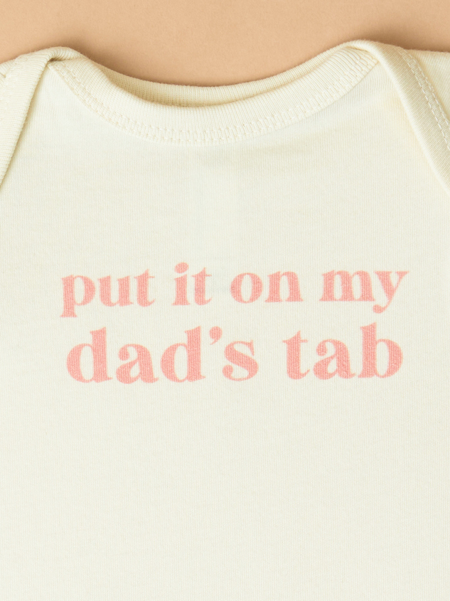 Put it on Dads Tab Bodysuit Detail 2 - ARULA