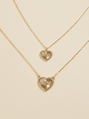 Mom & Mini Heart Necklace Set - ARULA
