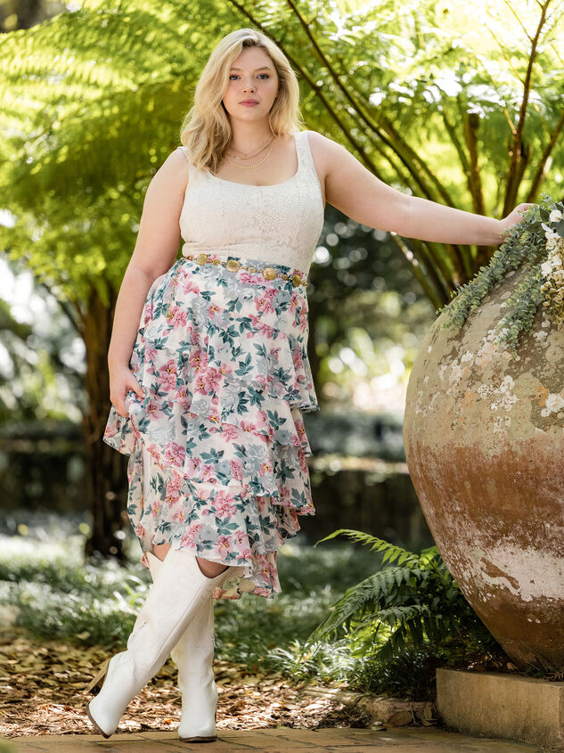 Flora Lace Corset Tank Detail 5 - ARULA