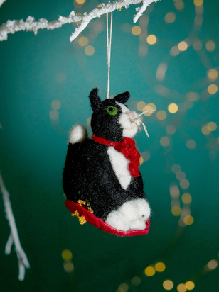 Sledding Cat Christmas Ornament - ARULA