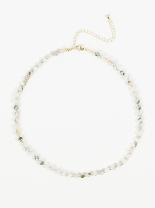 Semi Precious Stone Beaded Choker Necklace - ARULA