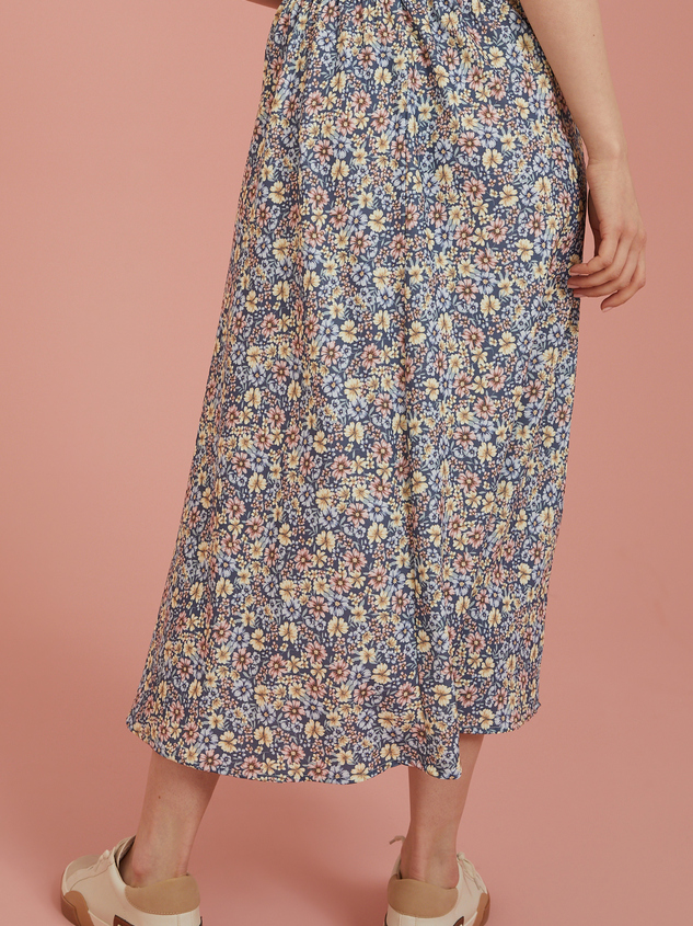 Ainsley Floral Midi Skirt Detail 4 - ARULA