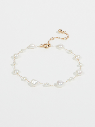 Dainty Pearl Chain Bracelet - ARULA