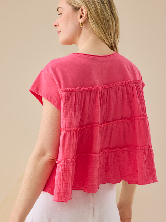 Rebecca Tiered Babydoll Top Detail 3 - ARULA