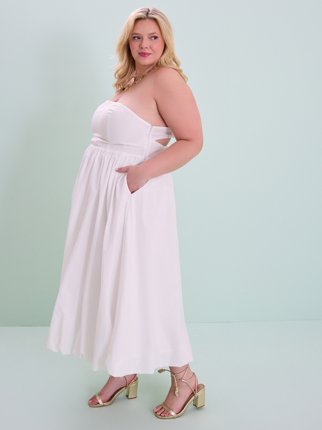 Collins Strapless Midi Dress Detail 3 - ARULA
