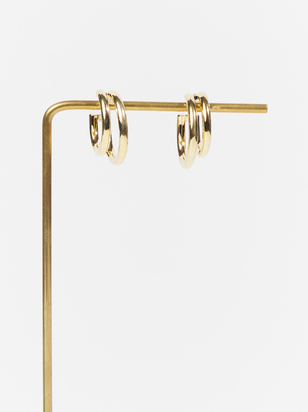 18k Gold Dipped Double Hoop Earrings - ARULA