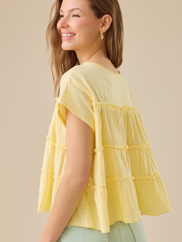 Rebecca Tiered Babydoll Top Detail 4 - ARULA