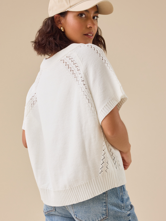 Maci Crochet Boxy Pullover Detail 5 - ARULA