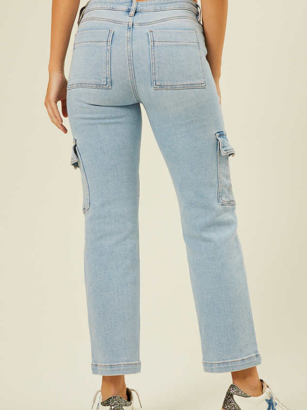 Sadie Cargo Straight Jeans Detail 4 - ARULA