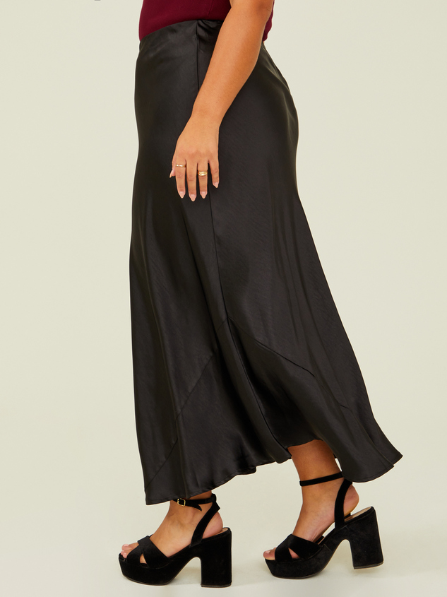Isabella Satin Midi Skirt Detail 3 - ARULA