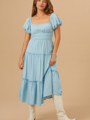 Octavia Puff Sleeve Dress - ARULA